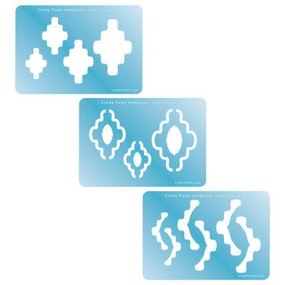 blue plastic Cindy Pope Template - Aztec Curves set
