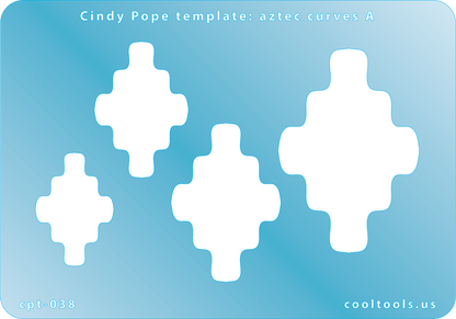 blue plastic Cindy Pope Template - Aztec Curves A