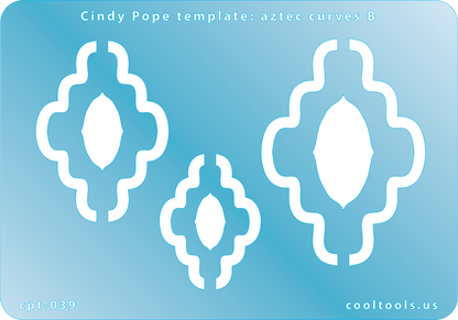 blue plastic Cindy Pope Template - Aztec Curves B