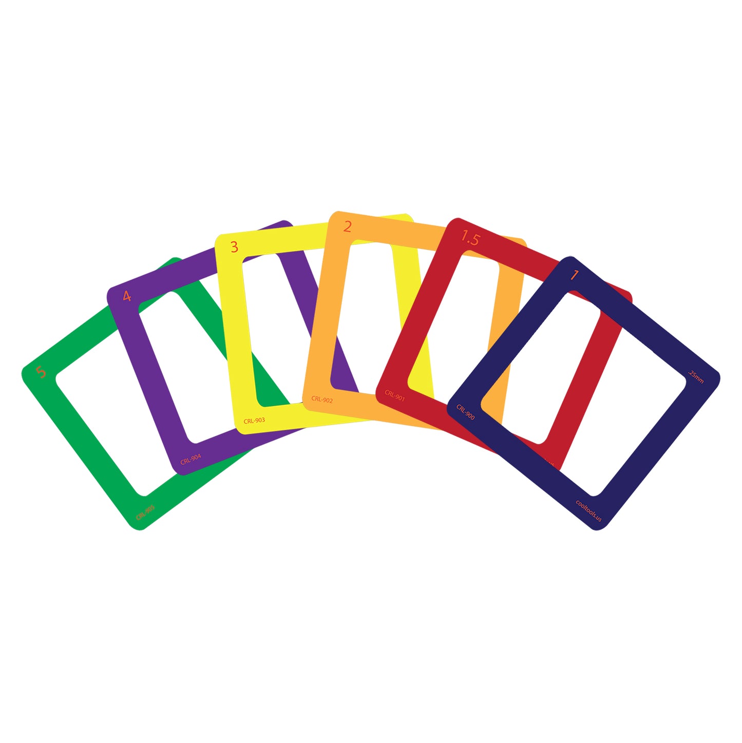 colored set of 6 Clay Thickness Rolling Frames for Silhouette