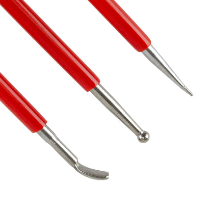 Stainless Steel Double Ended Sculpting Carving Tools - Set of 3

These double ended sculpting carving tools give you more options to shape your clay pieces into the masterpiece you envision. Can also be used as ball burnishers and even a scooping tool. Features a comfort grip.&nbsp;