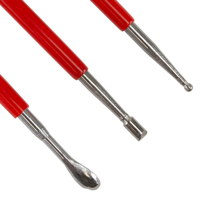 Stainless Steel Double Ended Sculpting Carving Tools - Set of 3

These double ended sculpting carving tools give you more options to shape your clay pieces into the masterpiece you envision. Can also be used as ball burnishers and even a scooping tool. Features a comfort grip.&nbsp;