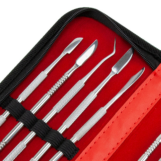 Stainless Steel Double Ended Sculpting & Carving Tools in Case - Set/10