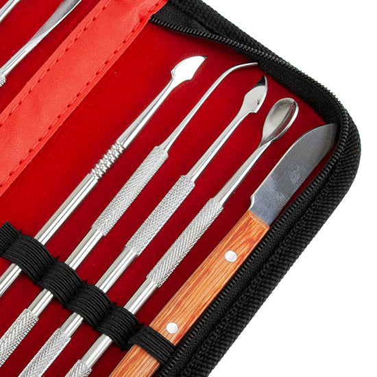 Stainless Steel Double Ended Sculpting & Carving Tools in Case - Set/10