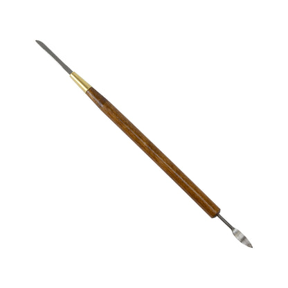 Clean Up Tool

Use both blades for smoothing those hard to reach areas of your pieces as well as trimming and clean up. Blades are made from stainless steel, making this tool 8 1/2” total in length. with wood handle