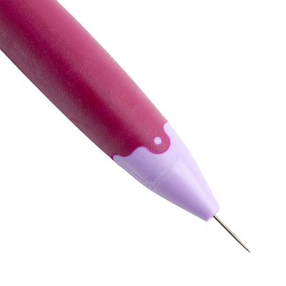 Clay Perforating Needle Tool with purple plastic handle