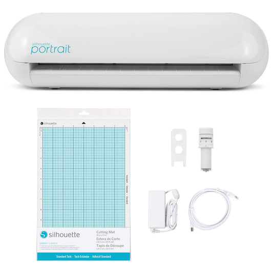 Silhouette Portrait® 3, Power cable & USB cable Portrait Cutting Mat (8" x 12") AutoBlade Adapter for Silhouette sketch pens