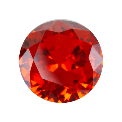 Cubic Zirconia - Ice Flower Cut - Padparadscha - Round