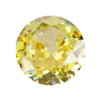 Cubic Zirconia - Ice Flower Cut - Fancy Yellow - Round