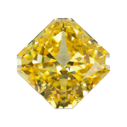 Cubic Zirconia - Ice Flower Cut - Fancy Yellow - Asscher