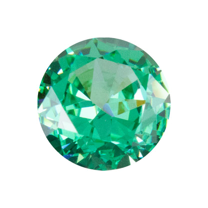 Cubic Zirconia - Ice Flower Cut - Fancy Green - Round