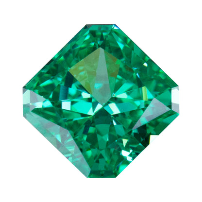 Cubic Zirconia - Ice Flower Cut - Fancy Green - Asscher