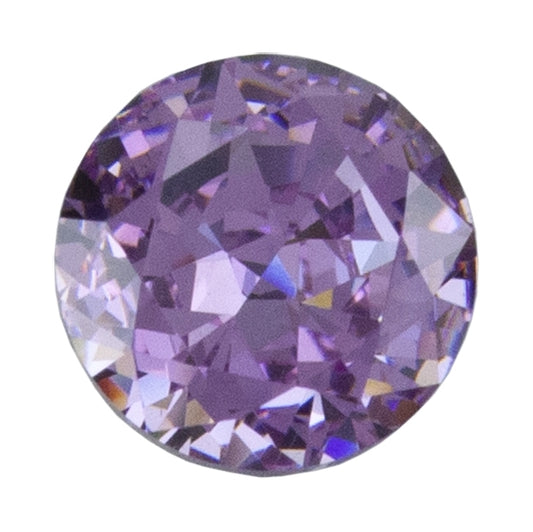 Cubic Zirconia - Ice Flower Cut - Fancy Purple - Round