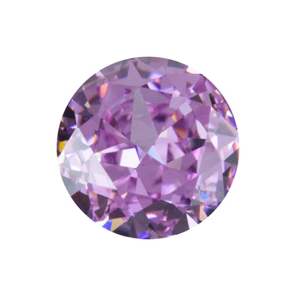 Cubic Zirconia - Ice Flower Cut - Fancy Purple - Round