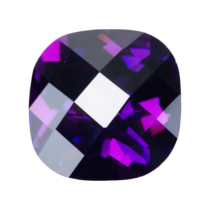 Cubic Zirconia - Amethyst - Cushion - Checkerboard