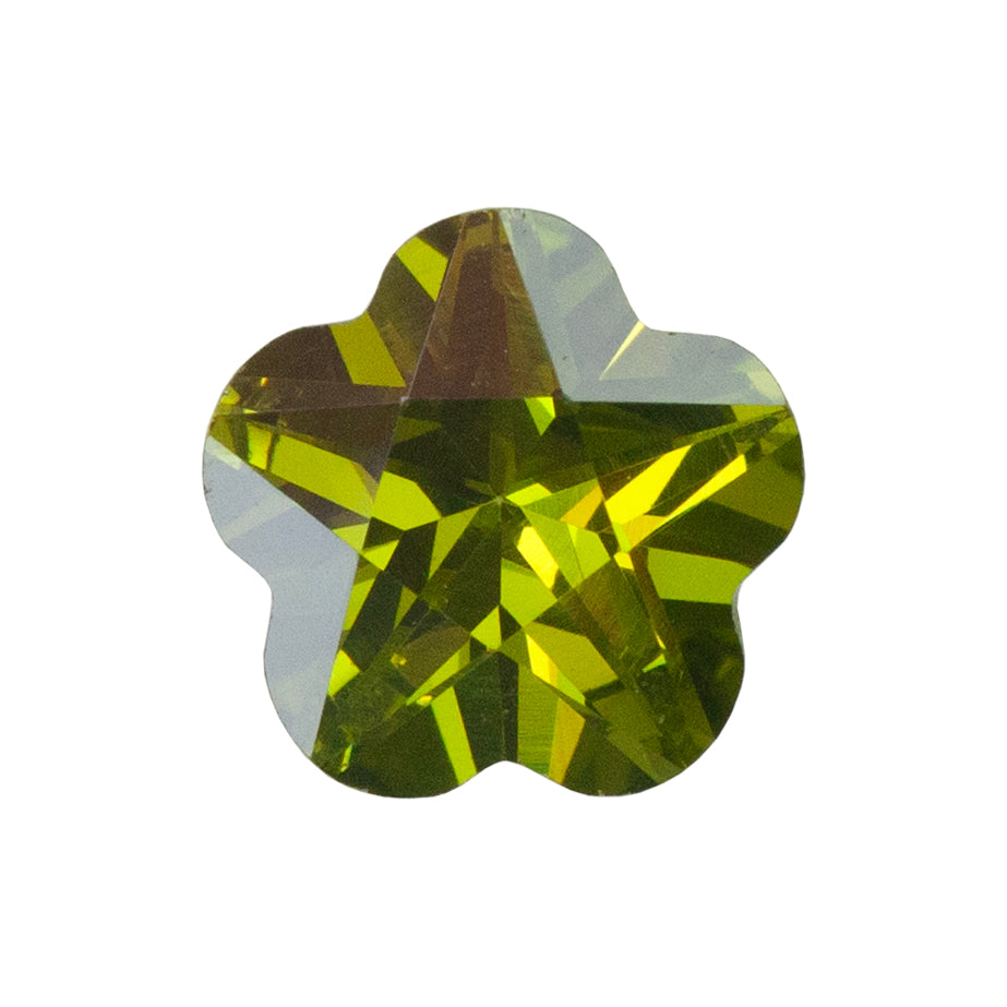 Cubic Zirconia - Olivine - Flower