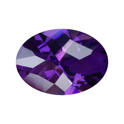 Cubic Zirconia - Amethyst - Oval - Checkerboard