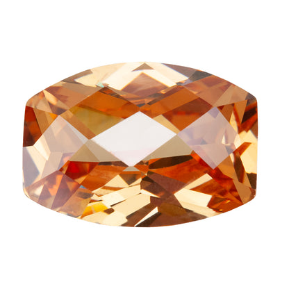 Cubic Zirconia - Champagne - Barrel - Checkerboard