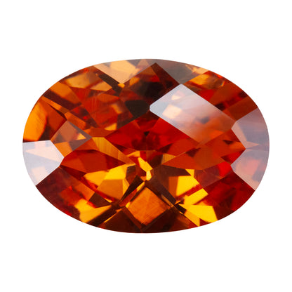 Cubic Zirconia - Champagne - Oval - Checkerboard