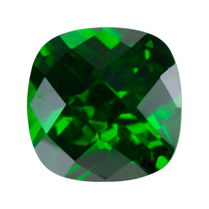 Cubic Zirconia - Colombian Emerald - Cushion - Checkerboard