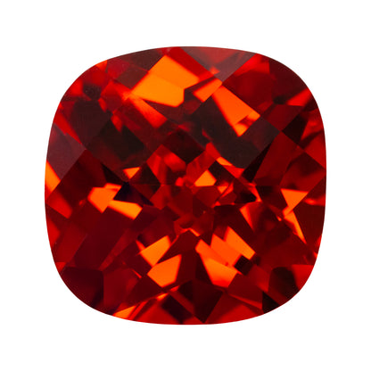 Cubic Zirconia - Fire Opal - Cushion - Checkerboard