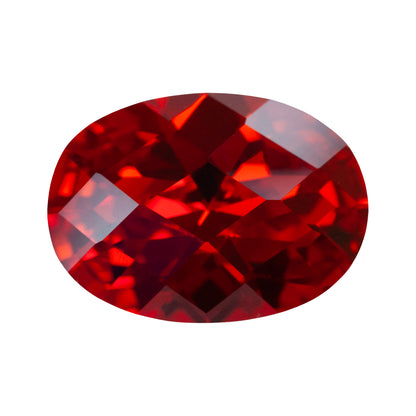 Cubic Zirconia - Fire Opal - Oval - Checkerboard