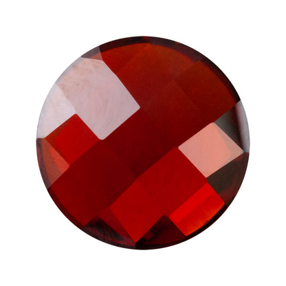 Cubic Zirconia - Hessonite Garnet - Cabochon Round - Checkerboard
