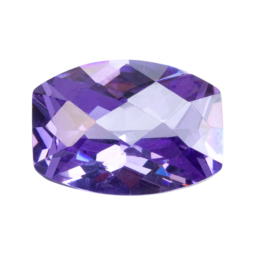 Cubic Zirconia - Lavender - Barrel - Checkerboard