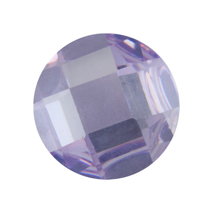 Cubic Zirconia - Lavender - Cabochon Round - Checkerboard