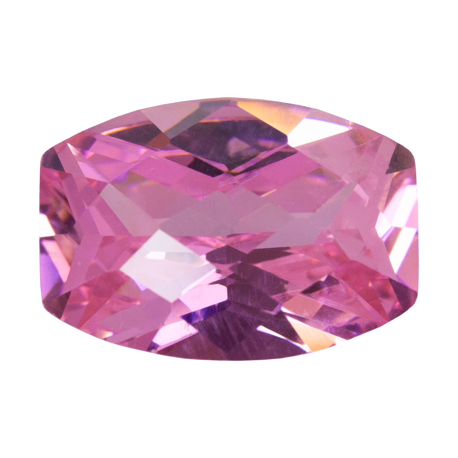 Cubic Zirconia - Pink Sapphire - Barrel - Checkerboard