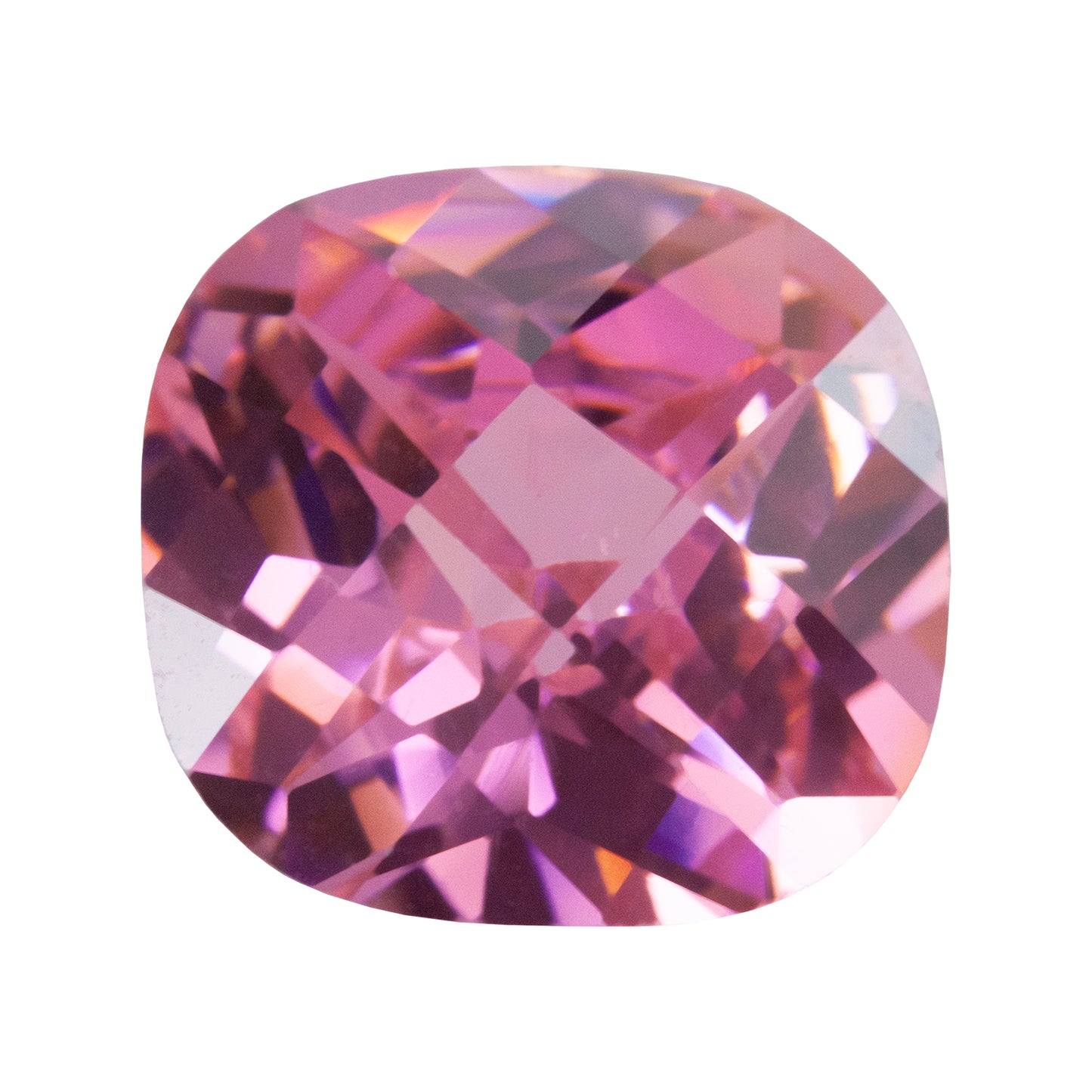 Cubic Zirconia - Pink Sapphire - Cushion - Checkerboard