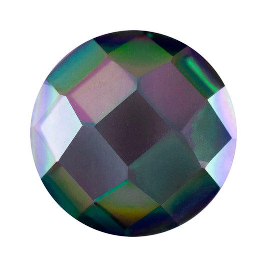 Cubic Zirconia - Alexandrite - Cabochon Round - Checkerboard