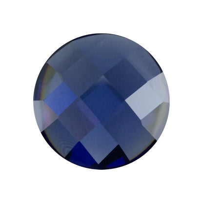 Cubic Zirconia - Tanzanite - Cabochon Round - Checkerboard