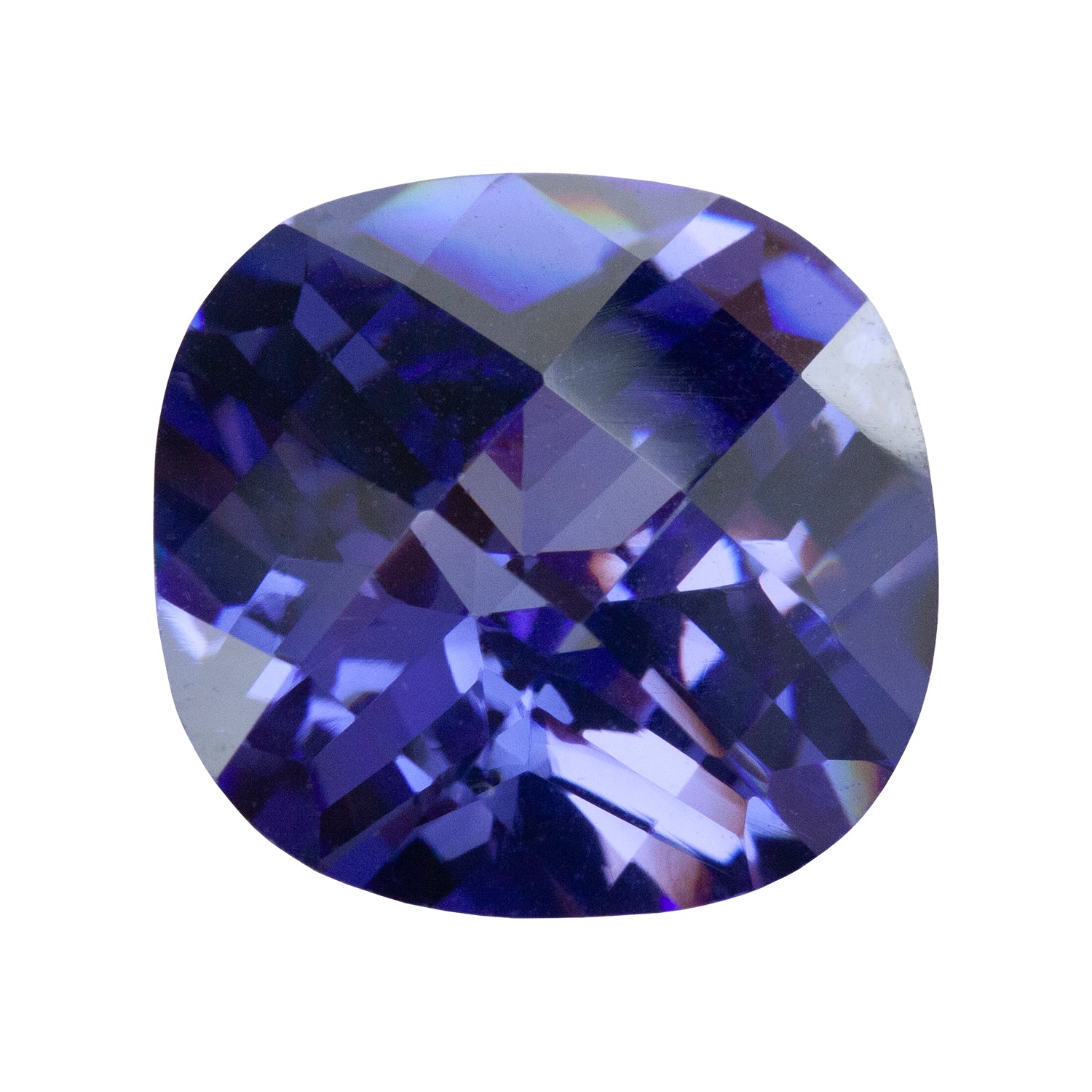 Cubic Zirconia - Tanzanite - Cushion - Checkerboard