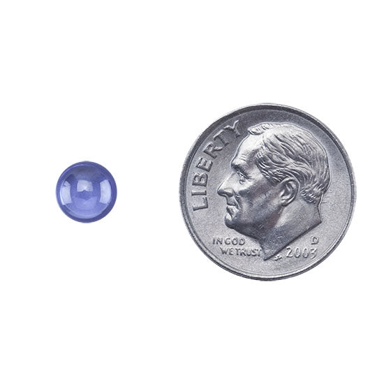 CZ - Dark Tanzanite - Cabochon Round 6mm with dime