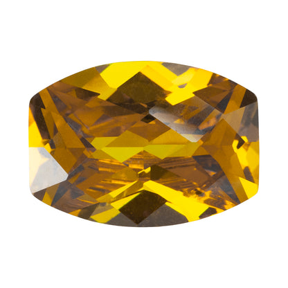 Cubic Zirconia - Yellow Diamond - Barrel - Checkerboard