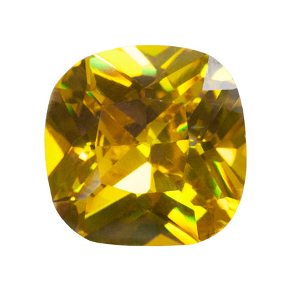 Cubic Zirconia - Yellow Diamond - Cushion