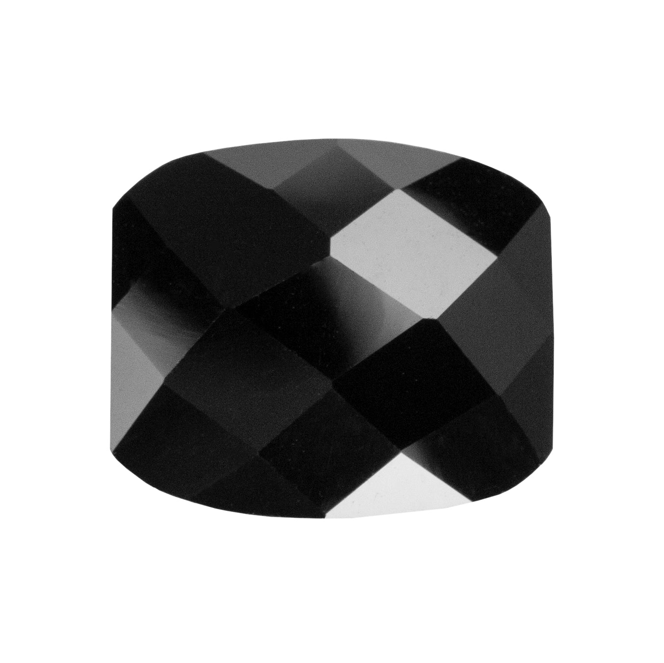 Cubic Zirconia - Jet Black - Barrel - Checkerboard