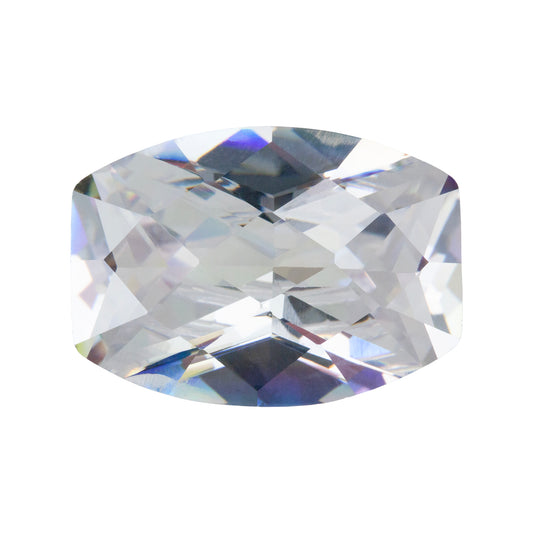 Cubic Zirconia - White Diamond - Barrel Checkerboard