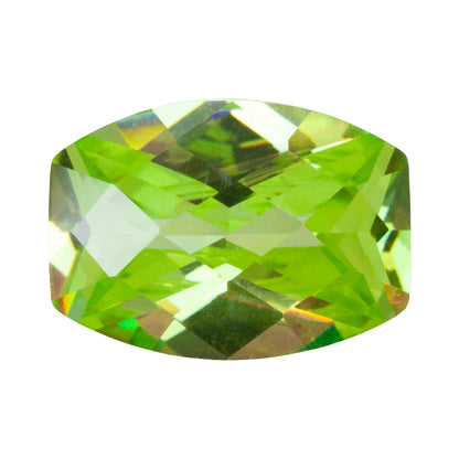 Cubic Zirconia - Green Apple - Barrel - Checkerboard