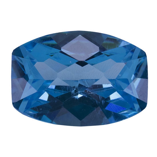 Cubic Zirconia - Blue Topaz - Barrel - Checkerboard 13mm x 8mm