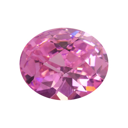 Cubic Zirconia - Pink Sapphire - Oval - Checkerboard