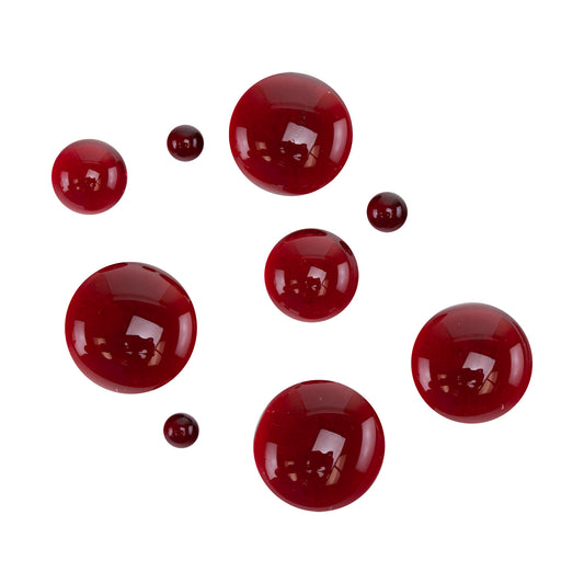 Colored Glass Cabochon - Red - Round