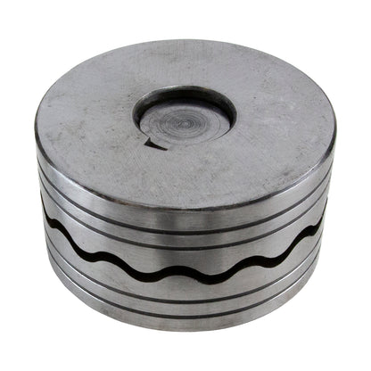 Wubbers® Bangle Press

Now make patterned or "wavy" bangles and hoop earrings without the need for a hydraulic press! Simply use a weighted rawhide mallet or a large rubber mallet to hammer the top of the press, creating the pressure needed to form the wire that has been placed inside.