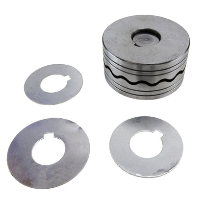 Wubbers® Bangle Press

Now make patterned or "wavy" bangles and hoop earrings without the need for a hydraulic press! Simply use a weighted rawhide mallet or a large rubber mallet to hammer the top of the press, creating the pressure needed to form the wire that has been placed inside.