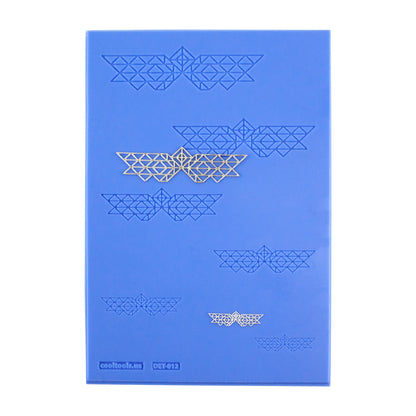 blue Delicate Element Texture - Tribal Wings with silver sample