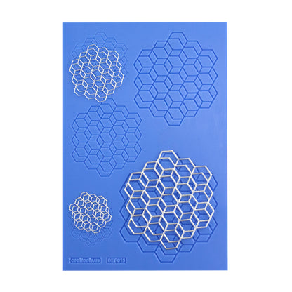 blue Delicate Element Texture - Isometric Illusion with silver samples