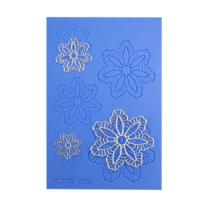 blue Delicate Element Texture - Aster Mandala with silver samples