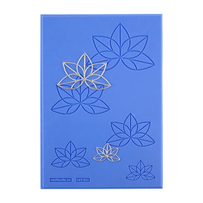 blue Delicate Element Texture - Lotus with silver sample