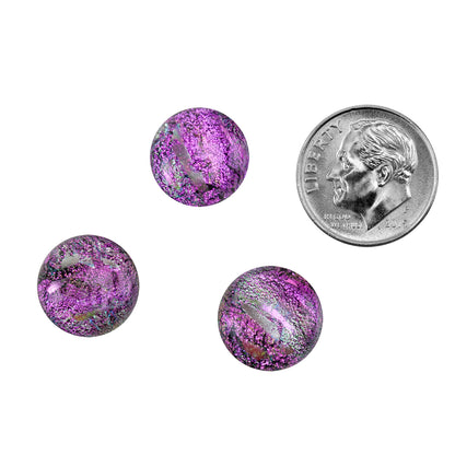 Dichroic Cabochons - Pink Medium - 12mm to 16mm with dime